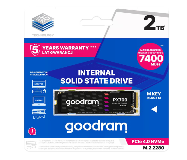GOODRAM 2TB M.2 PCIe Gen4 NVMe PX700 - 1196218 - zdjęcie 2